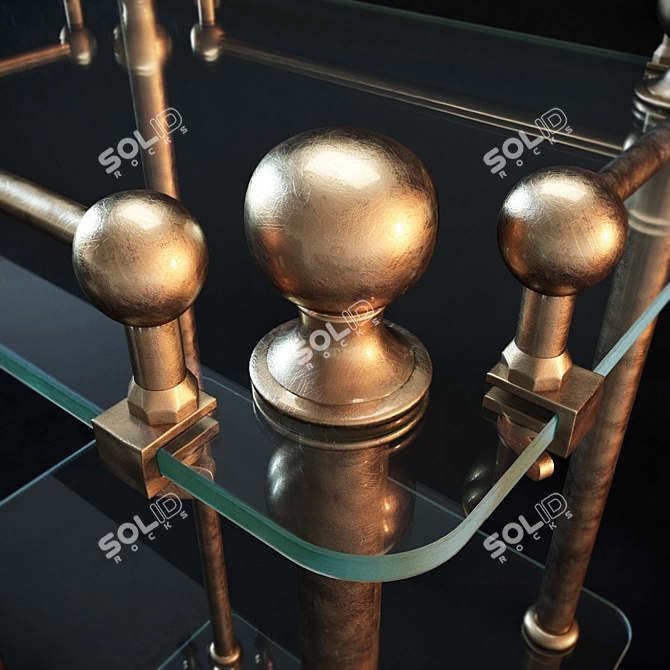 Vintage Brass Bathroom Rack - Eichholtz Devon 3D model image 2
