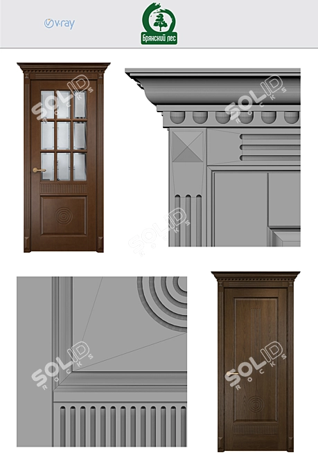"Bryansk Forest" Classic Interior Doors 3D model image 2