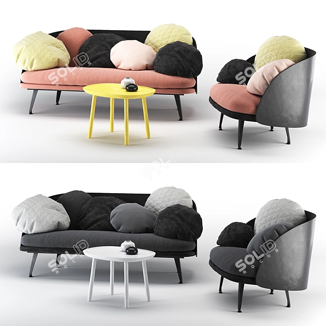 Nubilo Sofa Set: Modern Elegance for Your Living Space 3D model image 1