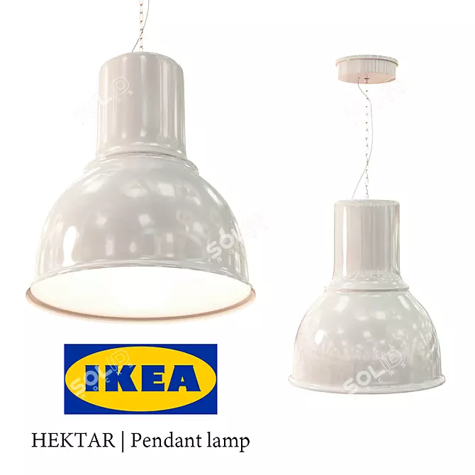 Vintage Industrial Pendant Lamp 3D model image 1