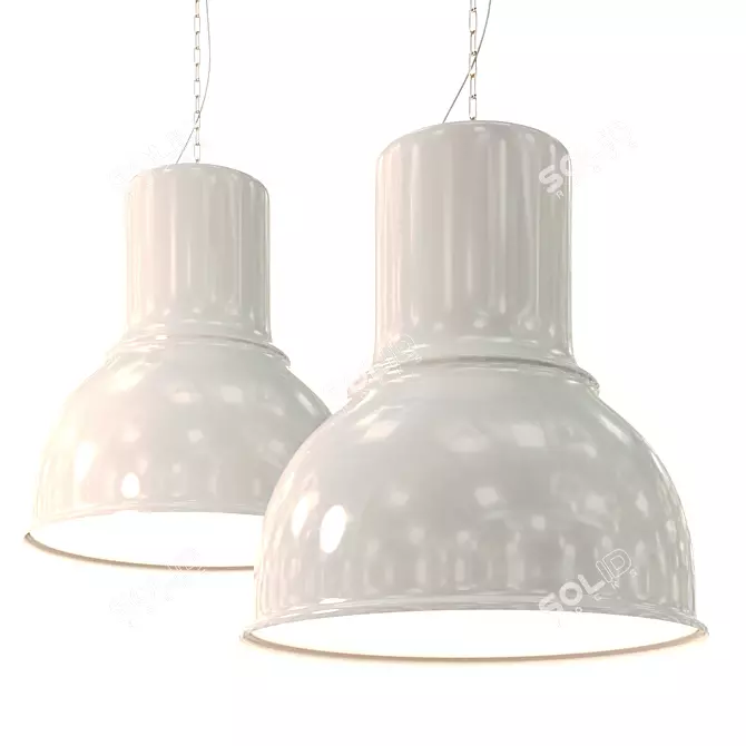 Vintage Industrial Pendant Lamp 3D model image 3