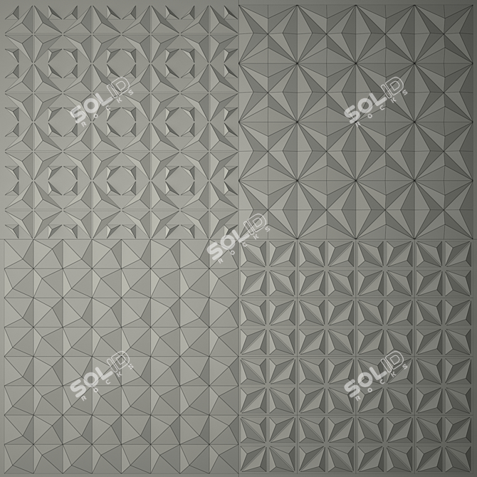 Modular Triangular Wall Panels 3D model image 3