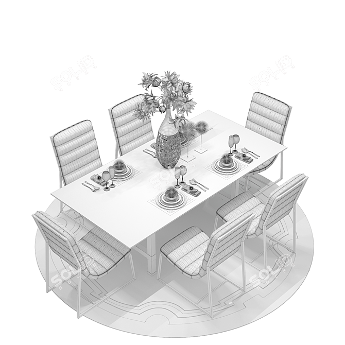 Title: ZGALERIE Dining Group + Serveware 3D model image 3