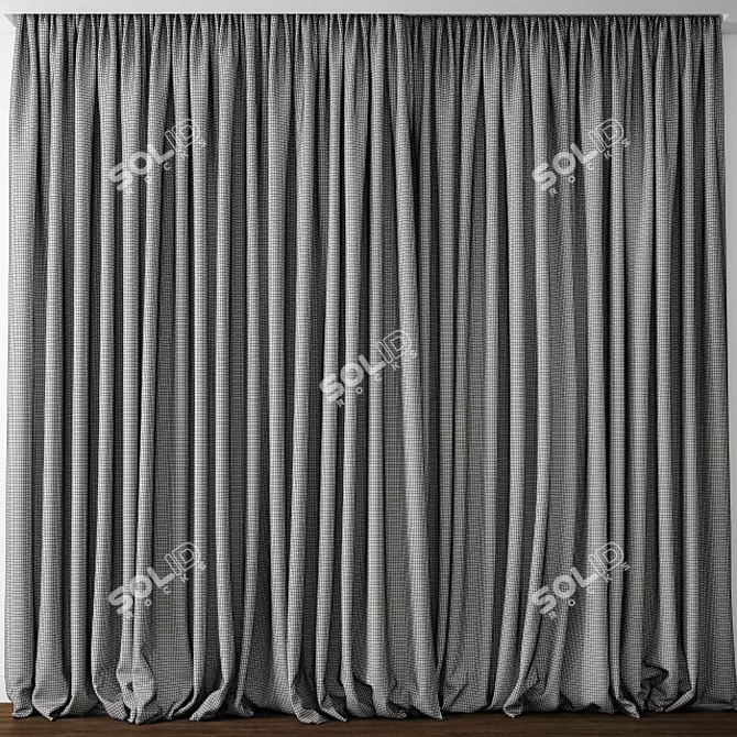 Elegant Curtain Design: 3D Model 3D model image 2