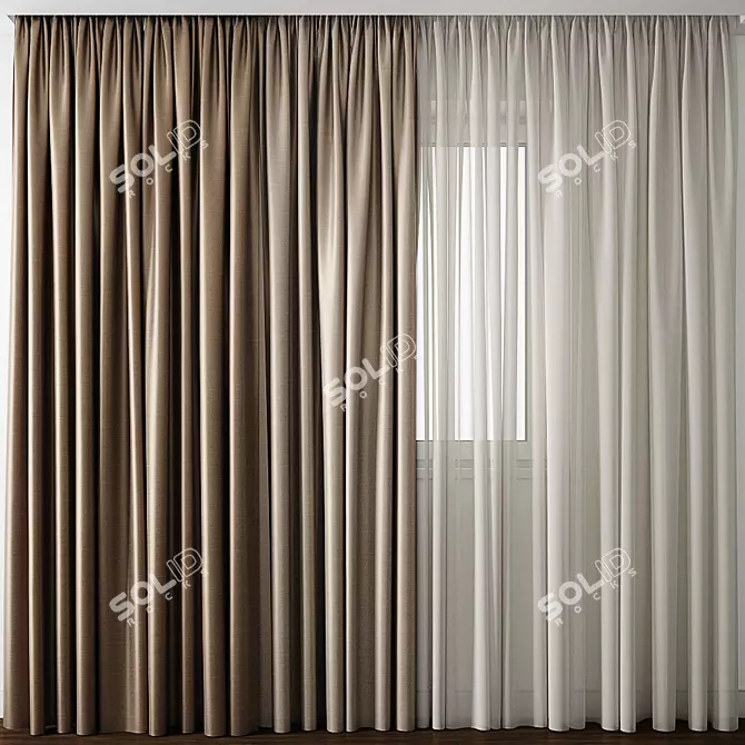 Exquisite Curtain Model - 3D Archive 3D model image 1