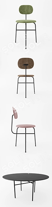 Stylish Afteroom Plus Chair & Snaregade Tables Combo 3D model image 2