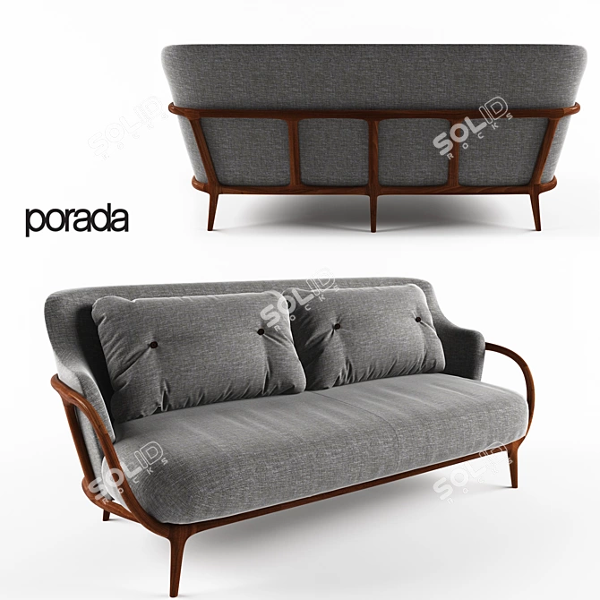 Modern Italian Porada Allison Mirror 3D model image 1