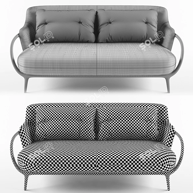 Modern Italian Porada Allison Mirror 3D model image 2