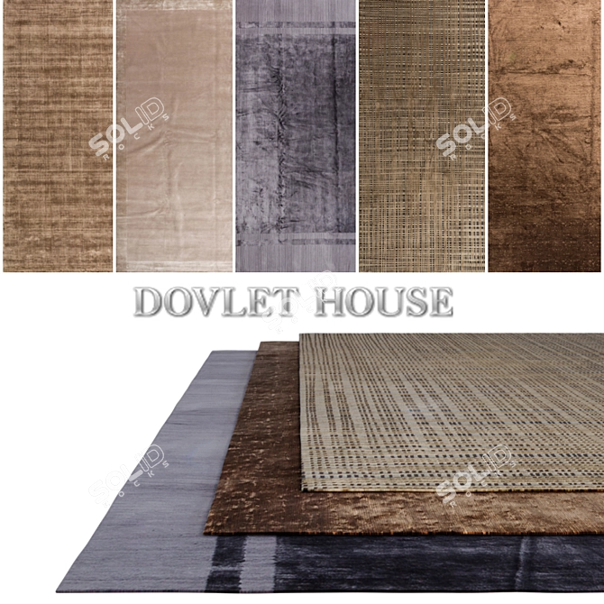 DOVLET HOUSE Silk Carpets Set 3D model image 1