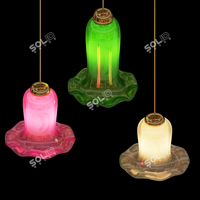 Prismatic Glass Hanging Lights 3D model image 2