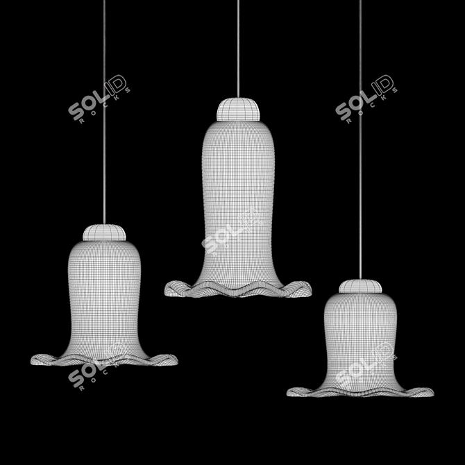 Prismatic Glass Hanging Lights 3D model image 3