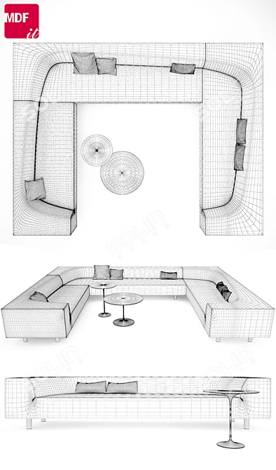 BORA BORA Modular Sofa: Italian Elegance 3D model image 3