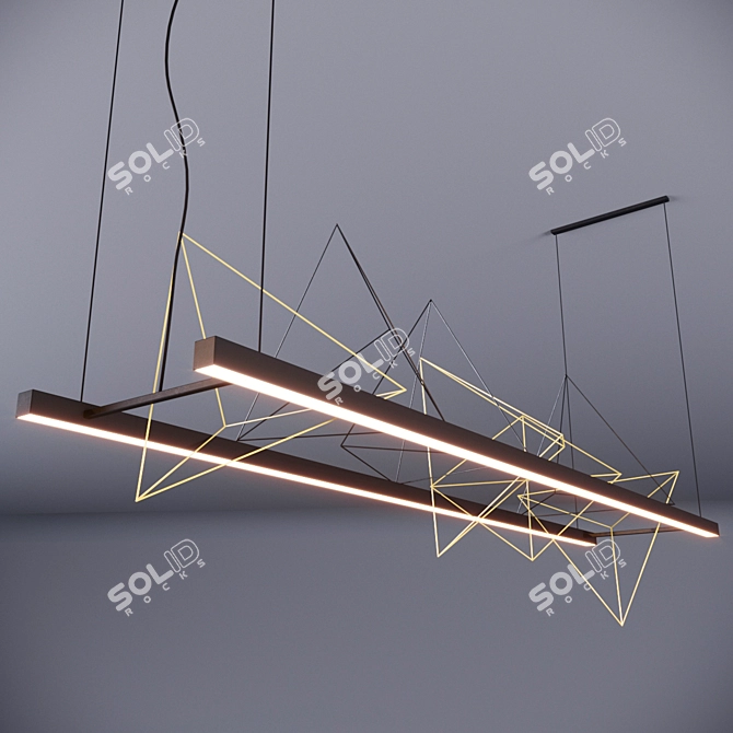 Title: Wire Pyramid Pendant Lamp 3D model image 1