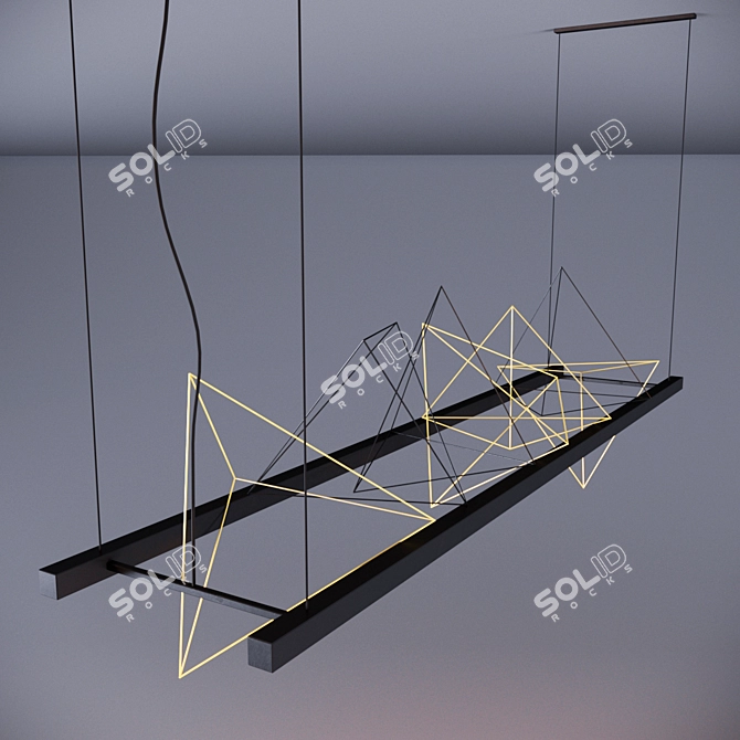 Title: Wire Pyramid Pendant Lamp 3D model image 3