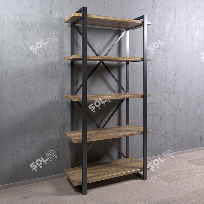 Industrial Steel Shelf | 1800mm x 900mm x 390mm 3D model image 1