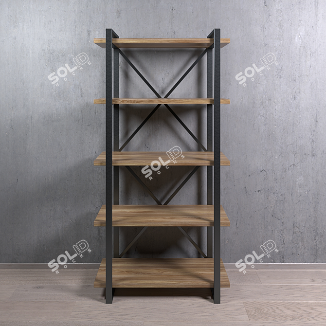 Industrial Steel Shelf | 1800mm x 900mm x 390mm 3D model image 2