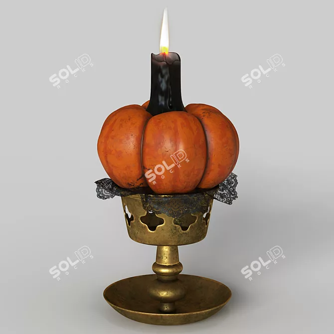 Spooky Glow Halloween Candle 3D model image 1