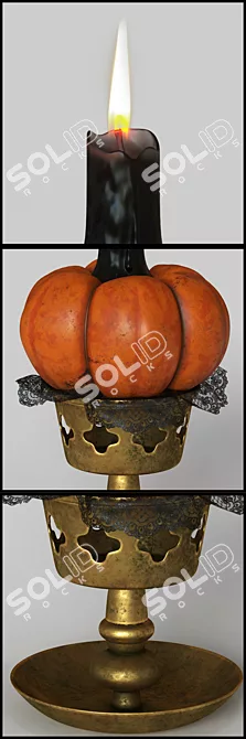 Spooky Glow Halloween Candle 3D model image 2