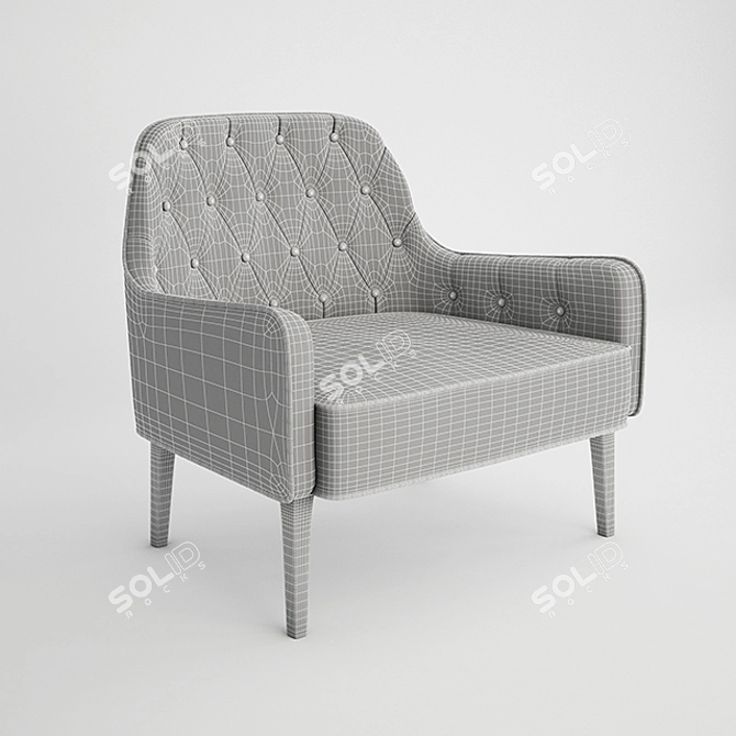 Contemporary Armchair with V-Ray Rendering 3D model image 2