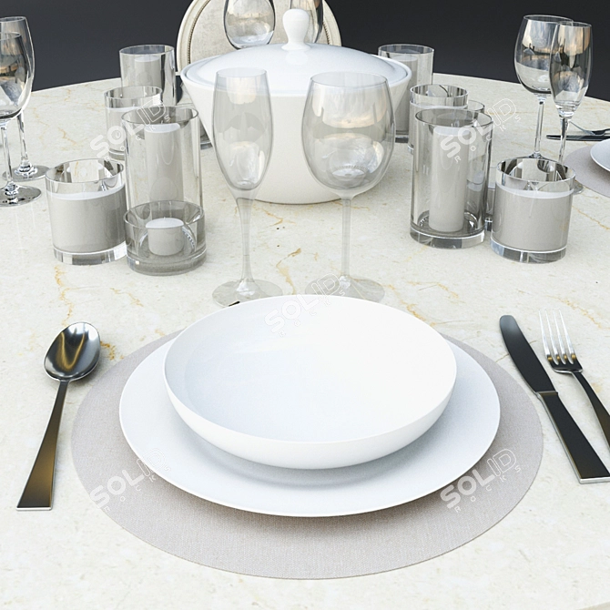 Austin & Tudor Dining Set 3D model image 2