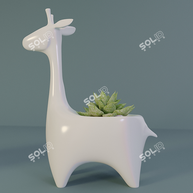  Cute Dino & Giraffe Succulents 3D model image 2
