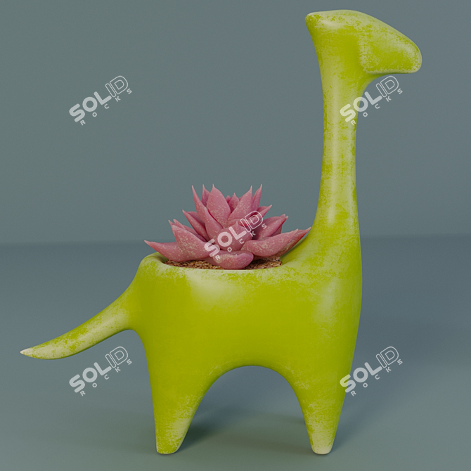  Cute Dino & Giraffe Succulents 3D model image 3