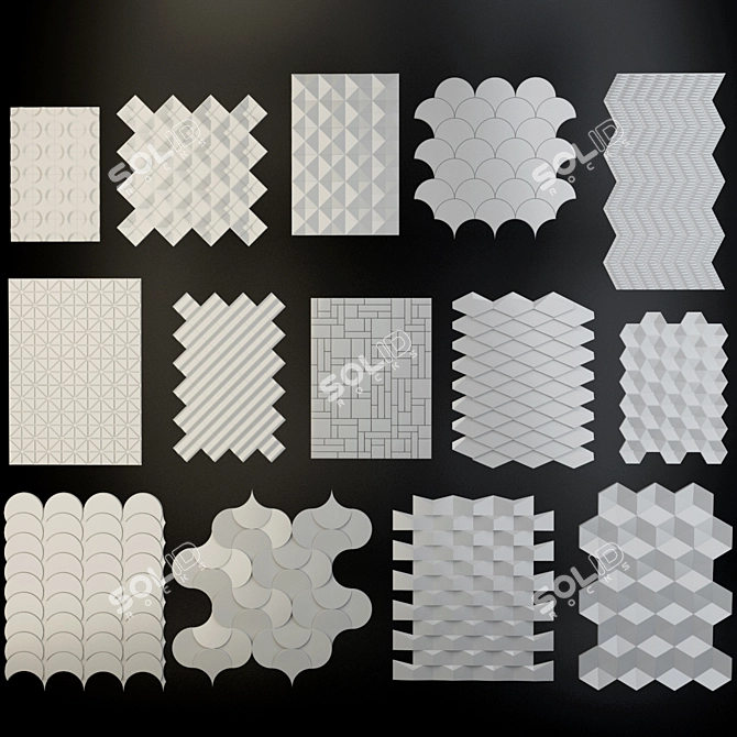 Exquisite 3D Wall Panels Collection 3D model image 1