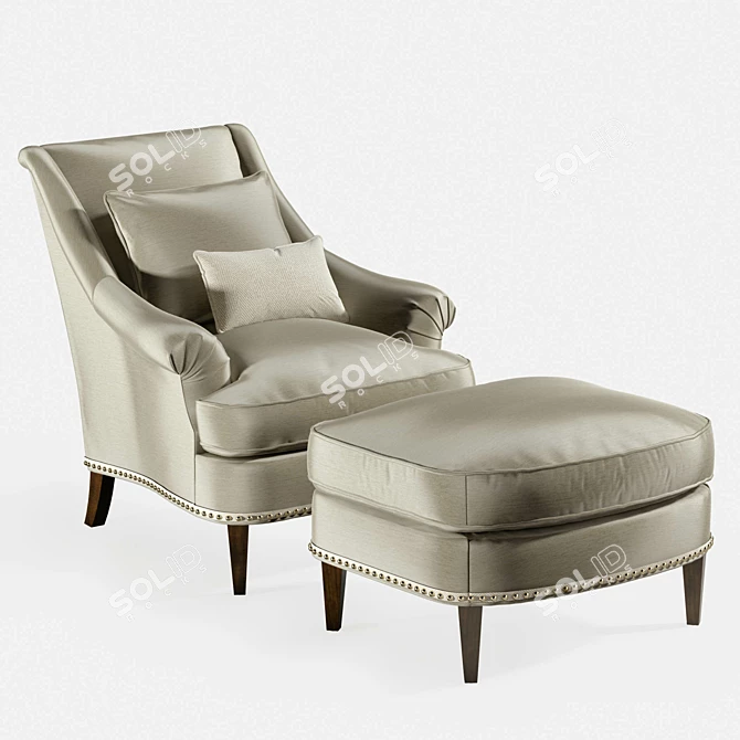 Hickory Chair Marler: Classic Elegance 3D model image 1