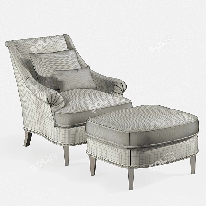 Hickory Chair Marler: Classic Elegance 3D model image 3