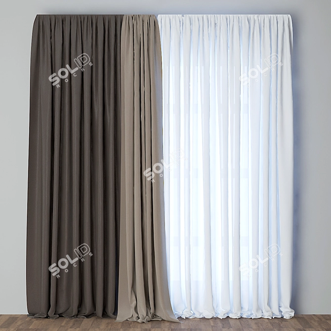 Elegant Window Veil 3D model image 1