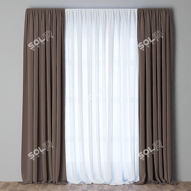 Elegant Blackout Curtain_26 3D model image 1