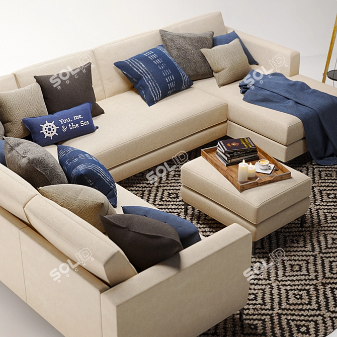 Pottery Barn Jake Sectional Set 3D model image 3