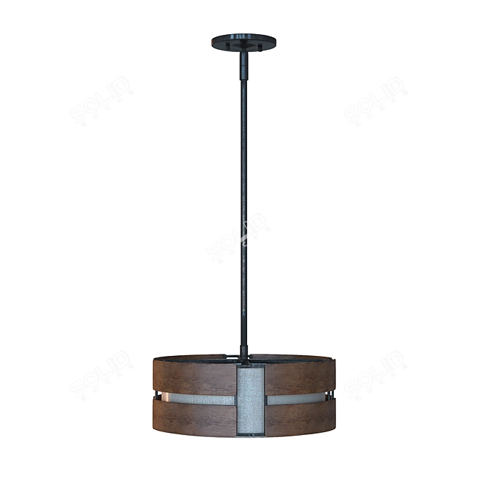 Modern Walnut Pendant Lamp 3D model image 1