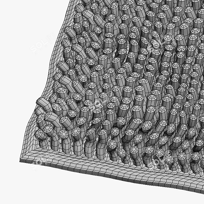 Elegant Floral Pattern Carpet 3D model image 3
