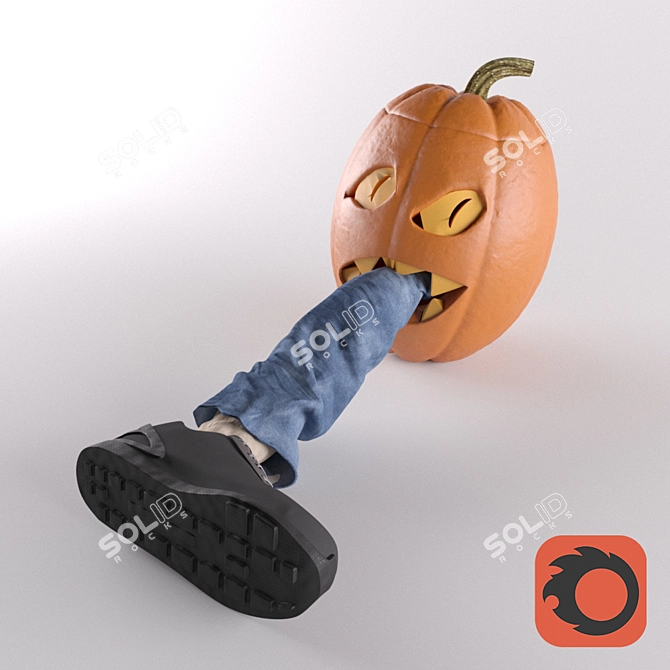 Spooky Pumpkin with Legs 3D model image 1