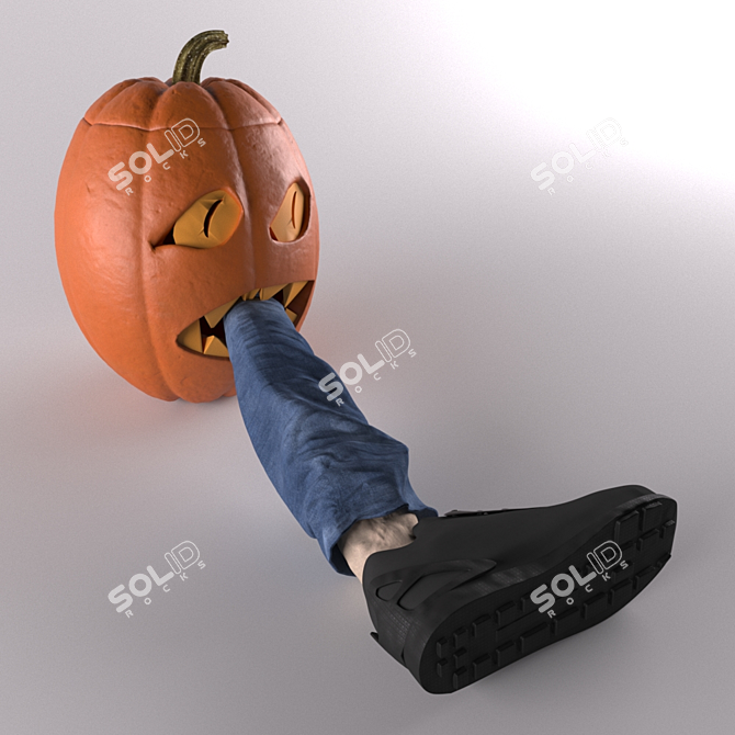 Spooky Pumpkin with Legs 3D model image 2