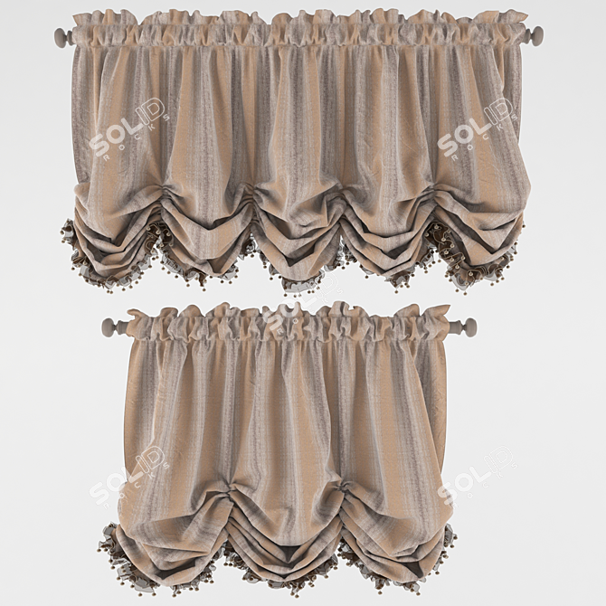 Elegant Austrian Blinds 3D model image 1