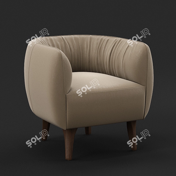 Cloe Leather Chair: Modern Curves, Timeless Elegance 3D model image 1