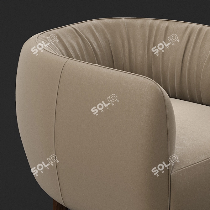 Cloe Leather Chair: Modern Curves, Timeless Elegance 3D model image 2