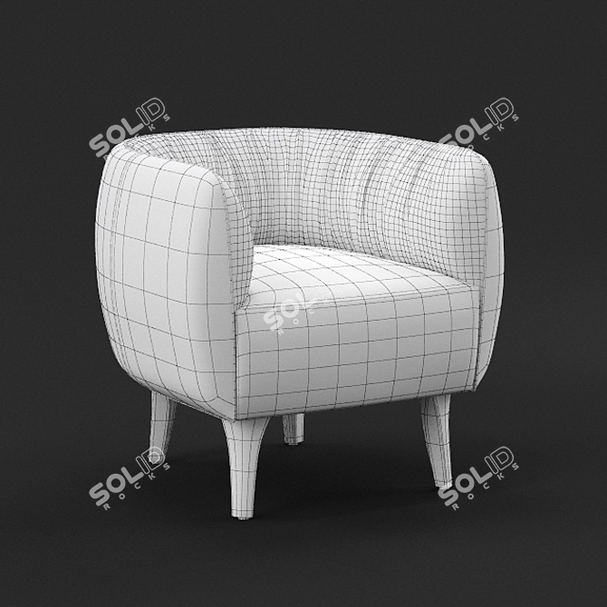 Cloe Leather Chair: Modern Curves, Timeless Elegance 3D model image 3