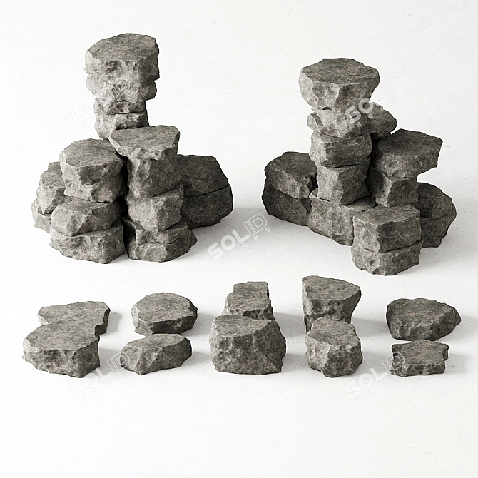 Rock Stone Collection 6: High-Quality 3D Models 3D model image 1