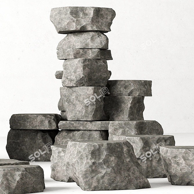 Rock Stone Collection 6: High-Quality 3D Models 3D model image 2