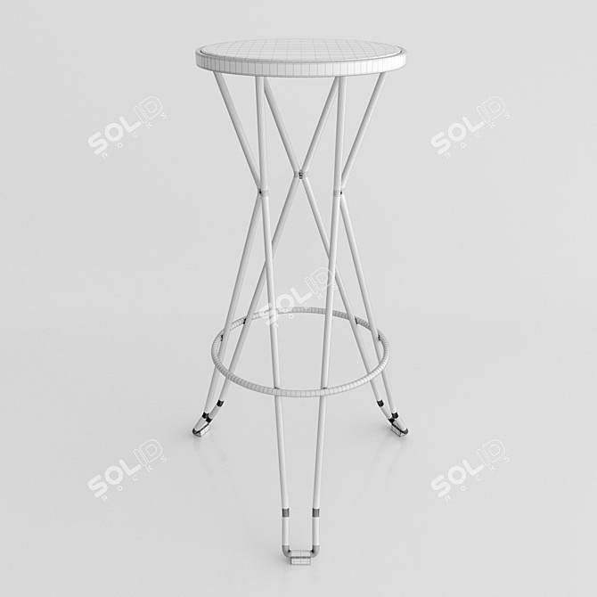  Madrid High Stool: Sleek and Stylish Seating 3D model image 3