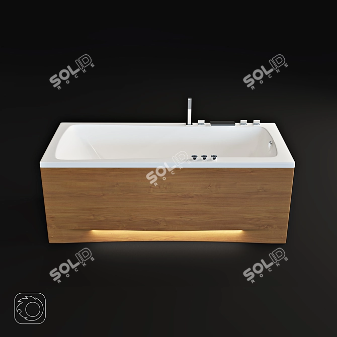 Aventura 170 Hydro Massage Bathtub 3D model image 1