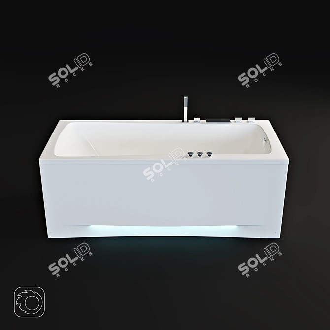 Aventura 170 Hydro Massage Bathtub 3D model image 2