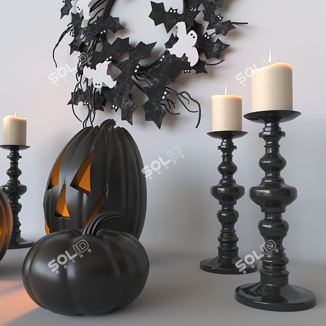 Haunted Halloween Decor Set 3D model image 2