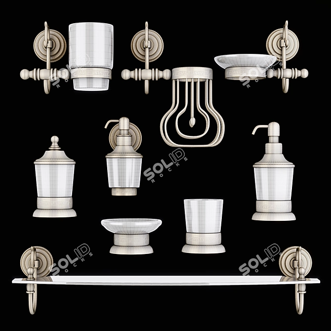 Boheme Medici Bathroom Accessories Set 3D model image 3