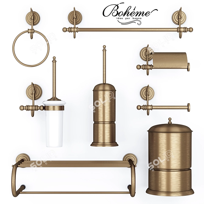 Boheme Medici Bathroom Accessory Set 3D model image 1