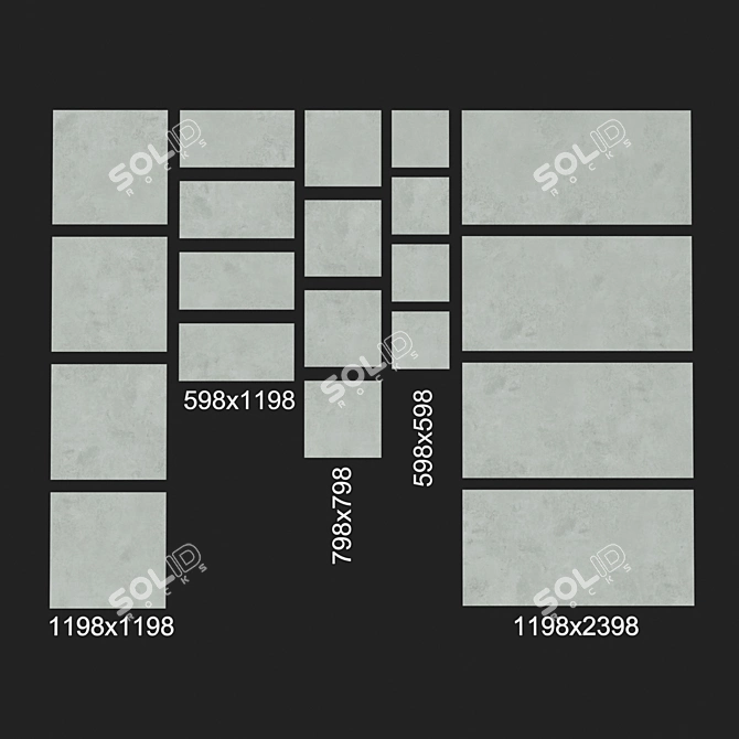 Torano Gray LAP POL Tiles - Versatile Textured Sizes 3D model image 2