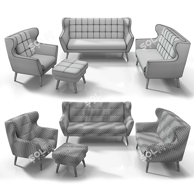Modern Comfort: Henry Collection by Etap Sofa 3D model image 2